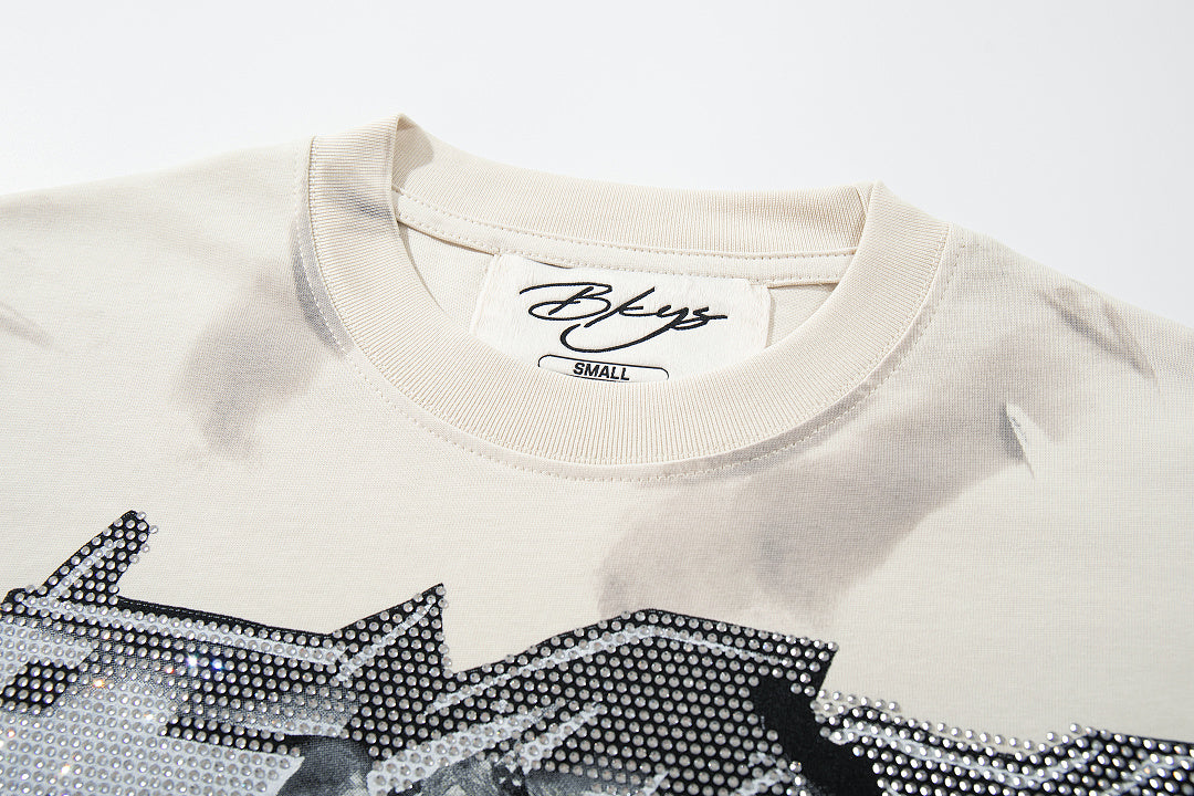 BKYS Urban Vintage Portrait Rhinestone Statement Graphic Tee