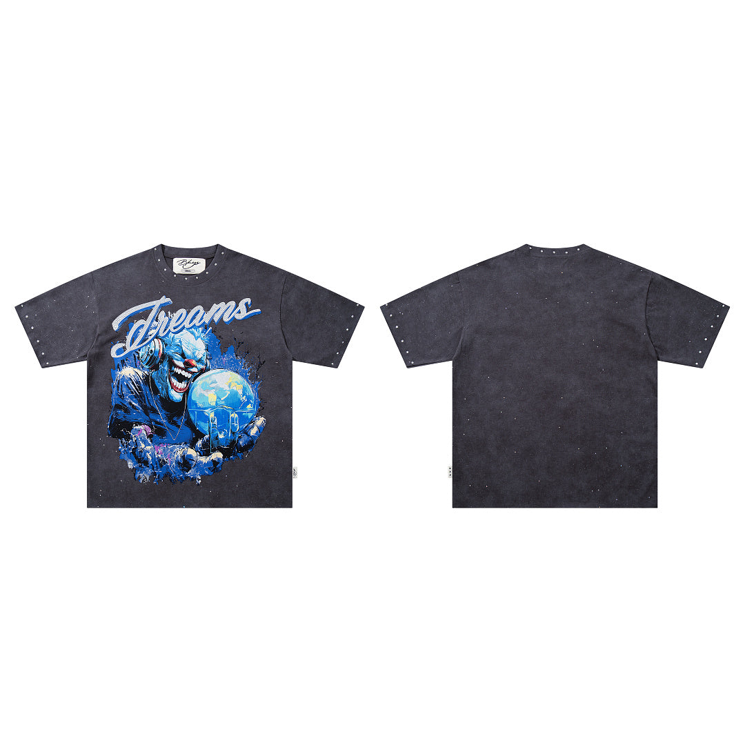 BKYS Urban Legend Portrait Rhinestone Washed Graphic Tee