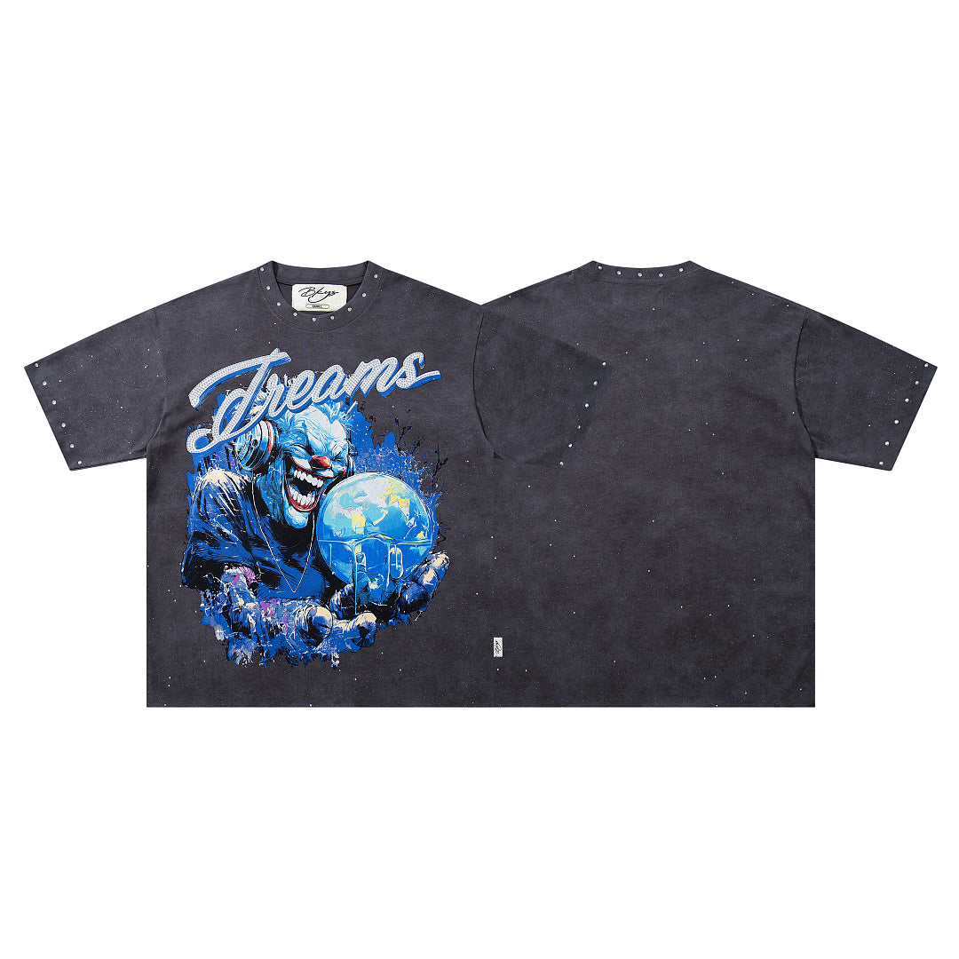BKYS Urban Legend Portrait Rhinestone Washed Graphic Tee