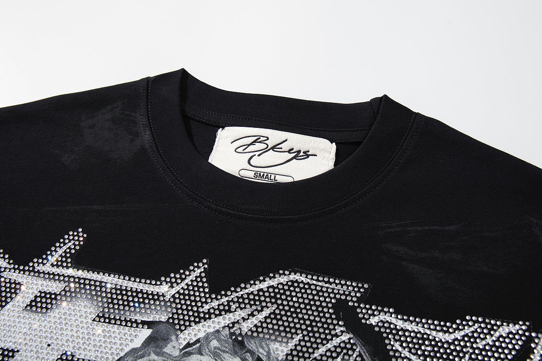 BKYS Retro Portrait Crystal Accent Streetwear Graphic Tee