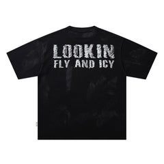 BKYS Vintage Sparkle Portrait Print Relaxed Urban Graphic Tee
