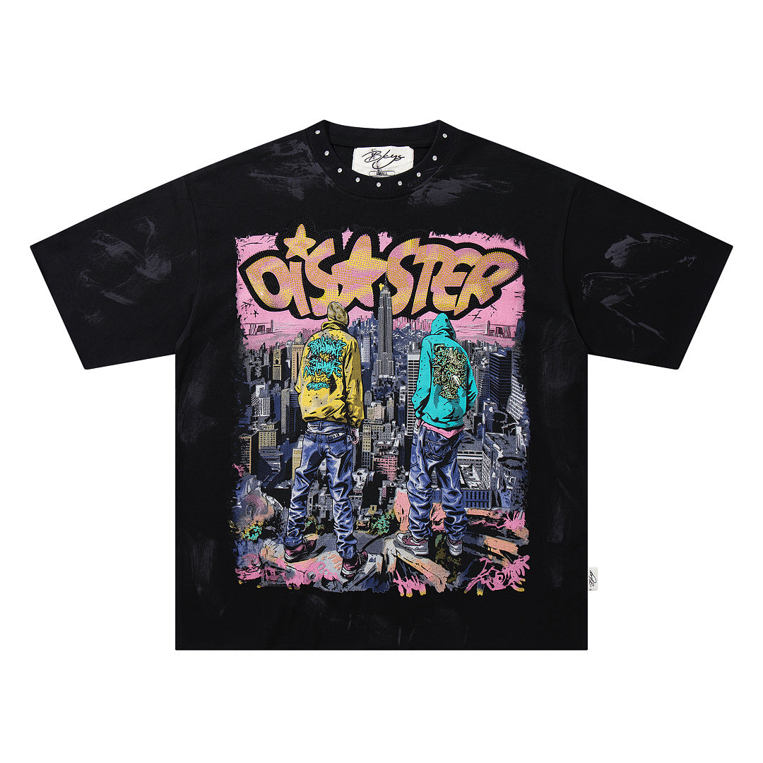 BKYS Street Icon Portrait Rhinestone Vintage Graphic Tee