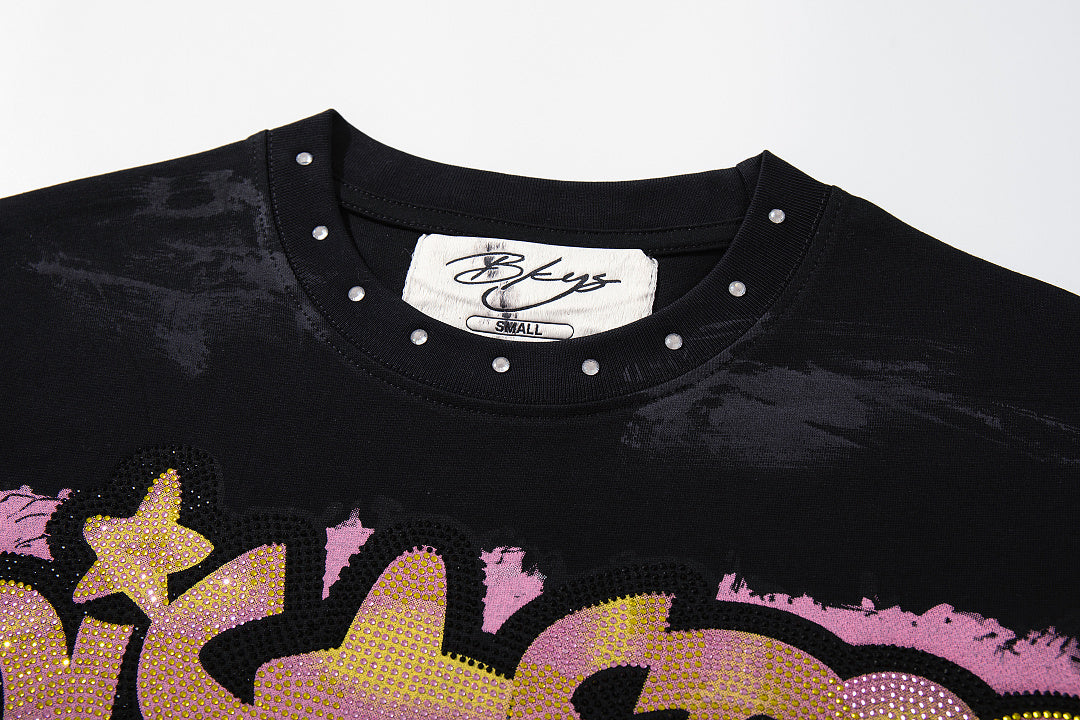 BKYS Street Icon Portrait Rhinestone Vintage Graphic Tee