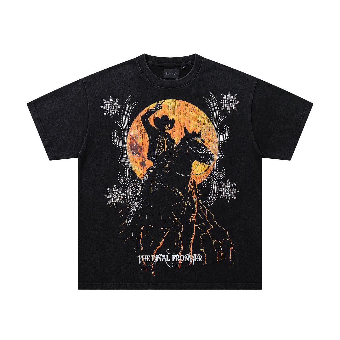 Supply Avenue Rhinestone Graphic Oversized Tee