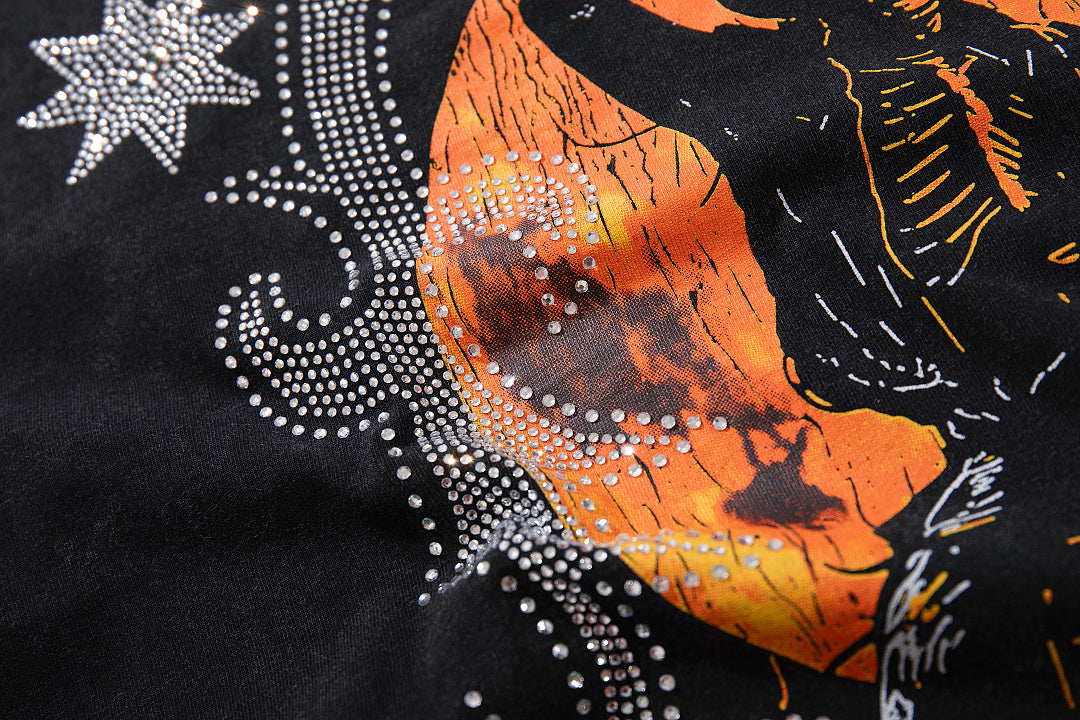 Supply Avenue Rhinestone Graphic Oversized Tee