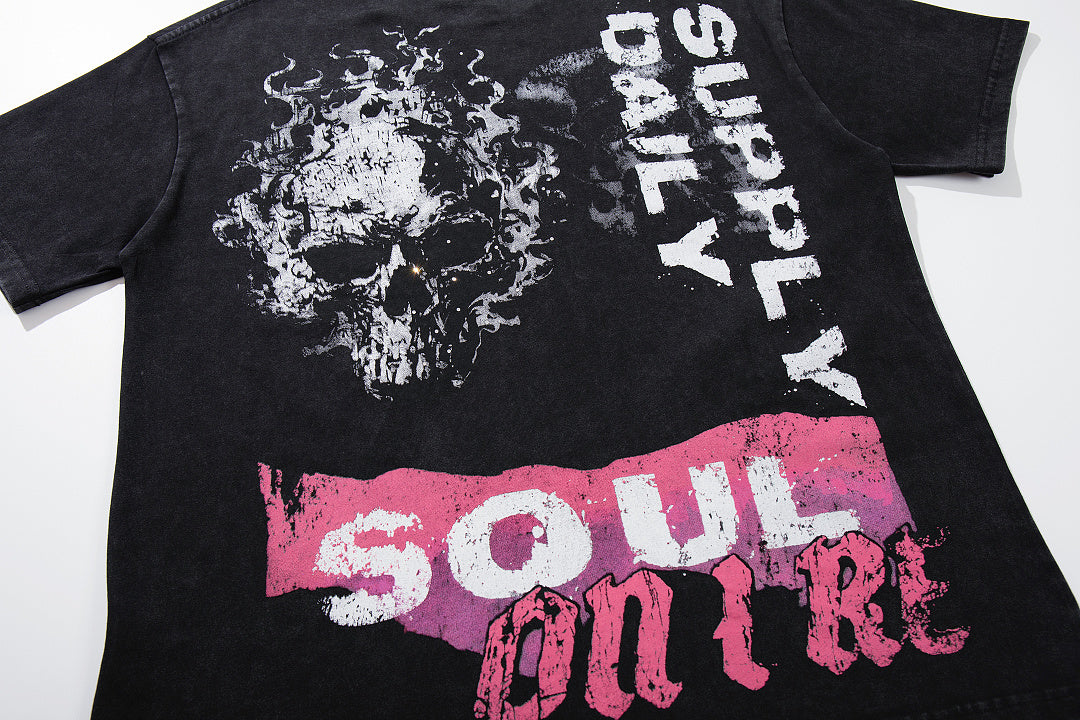 Supply District Rhinestone Graphic Oversized Streetwear Tee