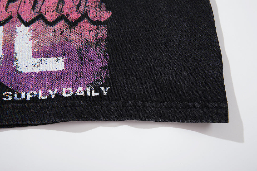 Supply District Rhinestone Graphic Oversized Streetwear Tee