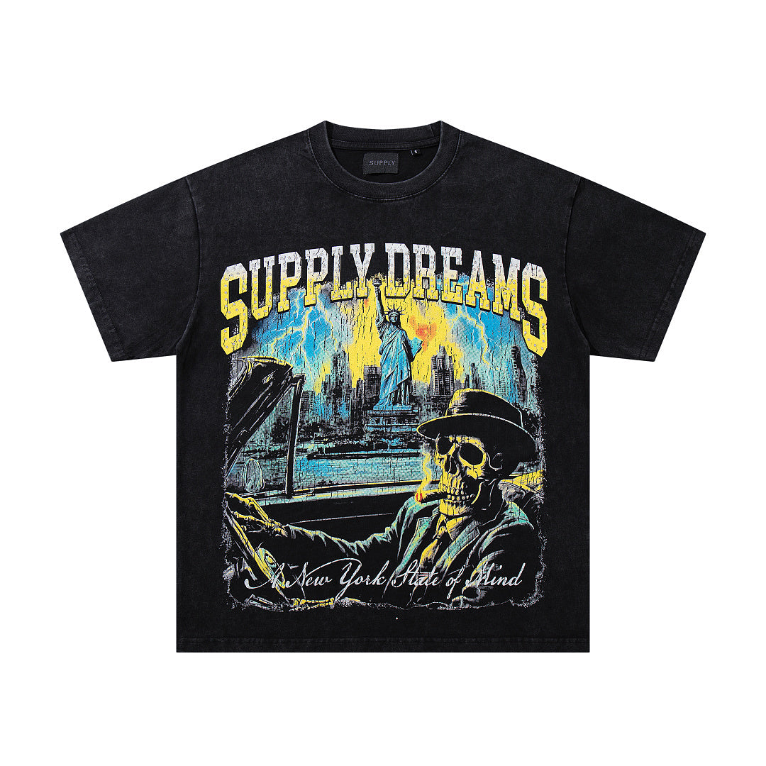 Supply Street Archive Rhinestone Graphic Oversized Tee