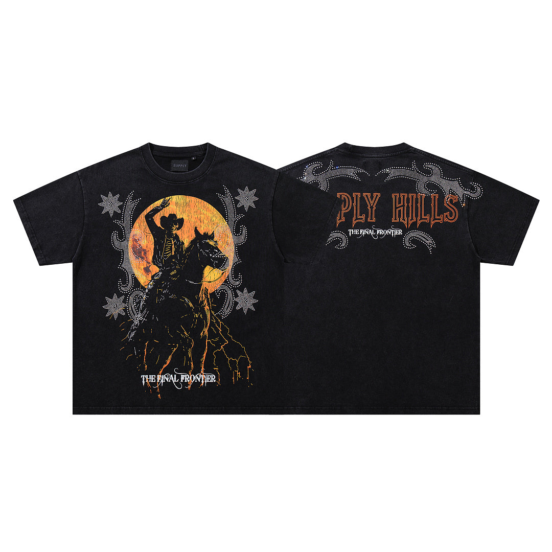 Supply Avenue Rhinestone Graphic Oversized Tee