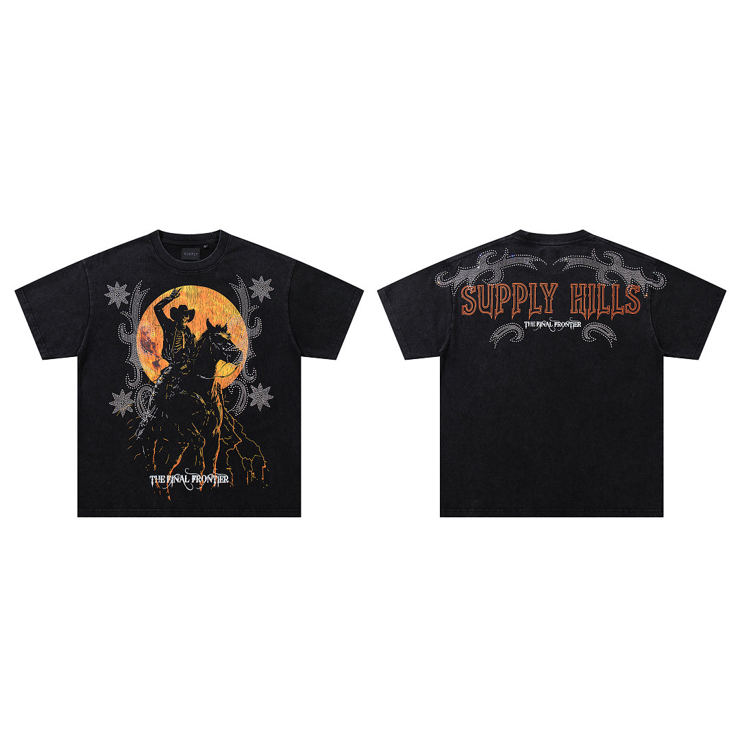 Supply Avenue Rhinestone Graphic Oversized Tee