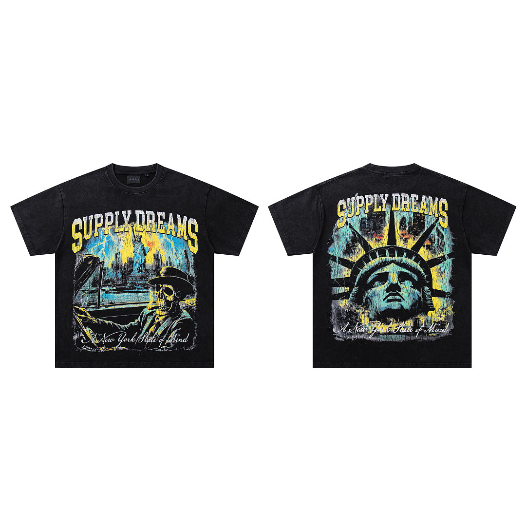 Supply Street Archive Rhinestone Graphic Oversized Tee