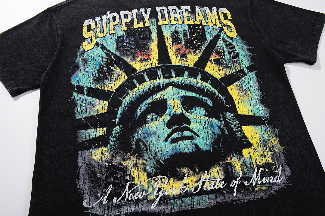 Supply Street Archive Rhinestone Graphic Oversized Tee