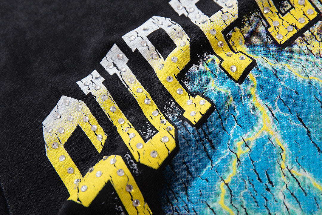 Supply Street Archive Rhinestone Graphic Oversized Tee