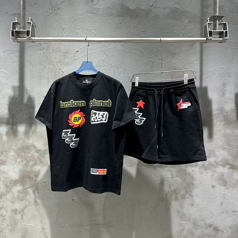 Broken Planet Cotton Tee & Shorts Set