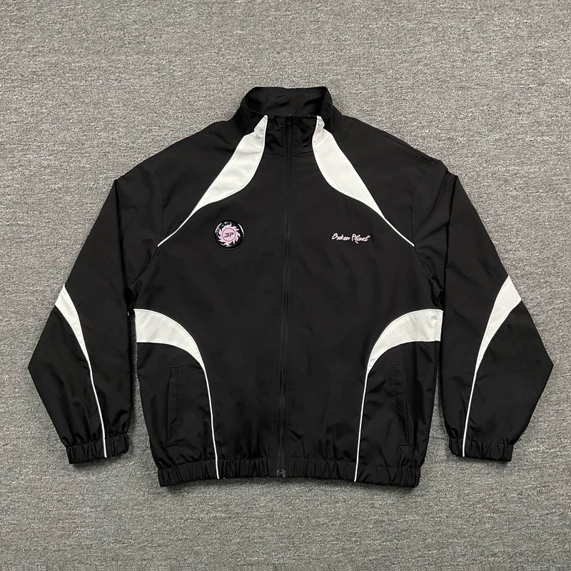 Broken Planet Color Block Embroidered Windbreaker
