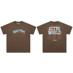 Travis Scott Street Fashion Graphic Short Sleeve T-Shirt