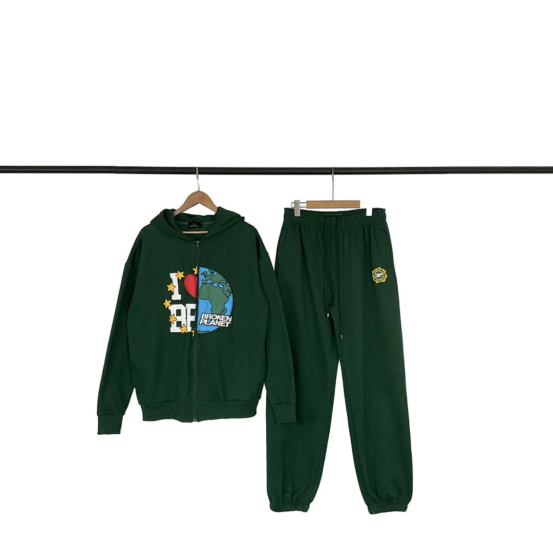 Broken Planet Graphic Streetwear Tracksuit Set