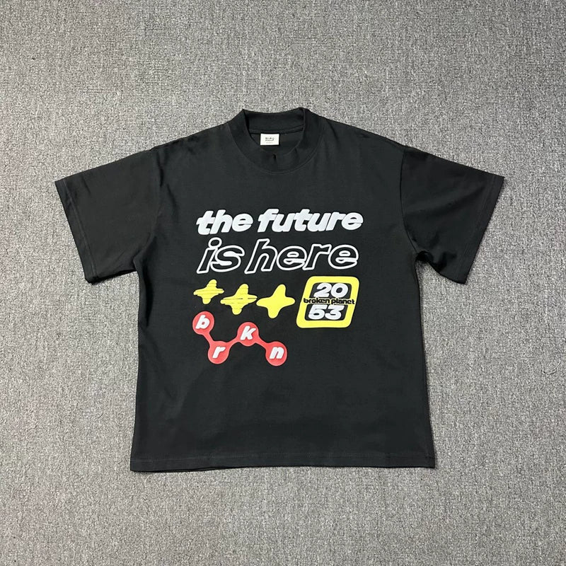 Broken Planet fun foam printed pure cotton short sleeved T-shirt