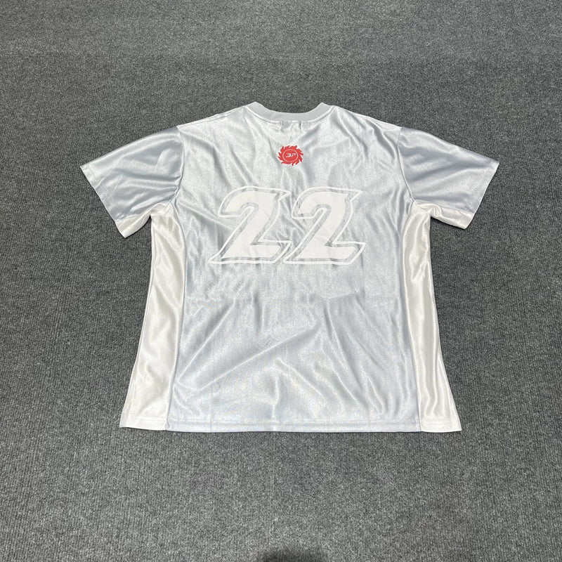 Broken Planet Retro Splicing Match Jersey V-neck Short Sleeve T-shirt