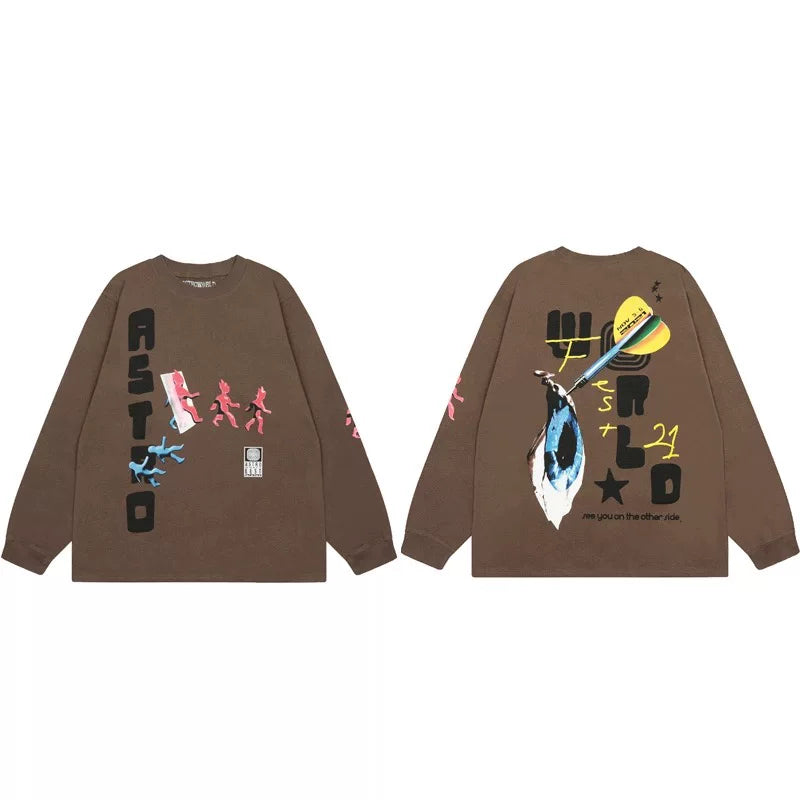 TRAVIS SCOTT Lightning Graffiti Graphic Long Sleeve Tee