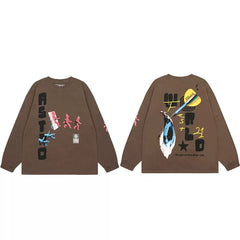 TRAVIS SCOTT Lightning Graffiti Graphic Long Sleeve Tee