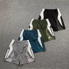Broken planet European and American high street trendy brand retro letter logo embroidered contrasting woven beach shorts fog
