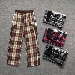 Broken Planet  Loose Plaid Straight Pants