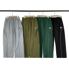 Broken Planet Embroidered Loose Woven Straight Pants