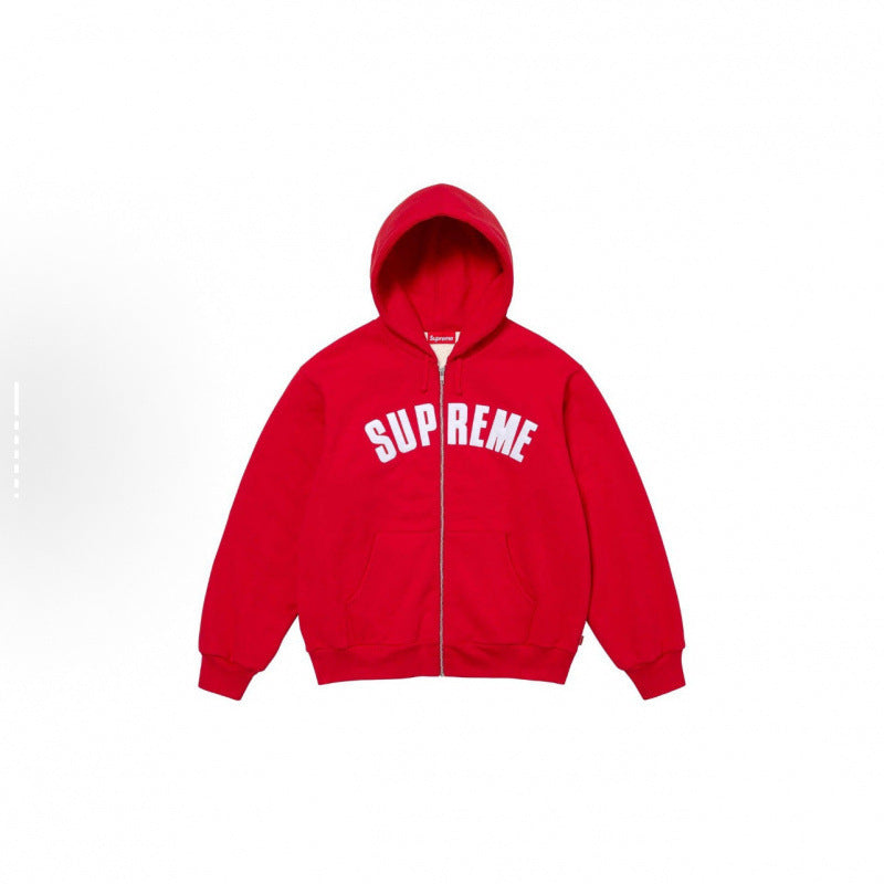 Supreme Arc Logo Zip Up Hoodie – Red