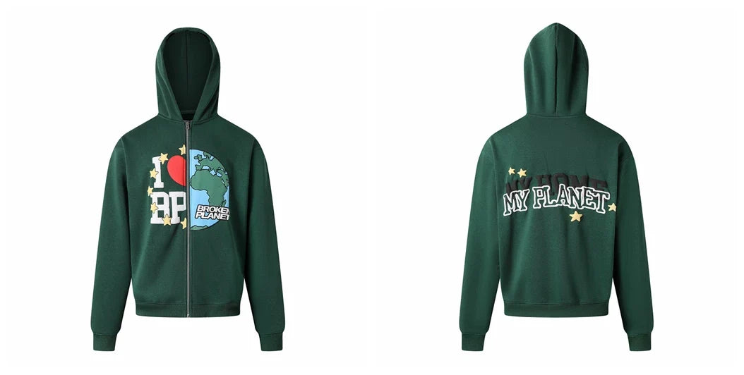 Broken Planet Oversized Zip Hoodie