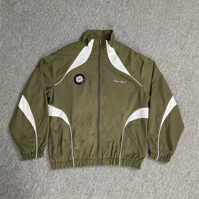 Broken Planet Color Block Embroidered Windbreaker