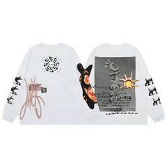 TRAVIS SCOTT Iconic Graphic Street Fashion Long Sleeve Tee
