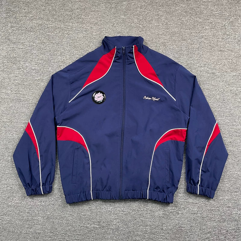 Broken Planet Color Block Embroidered Windbreaker