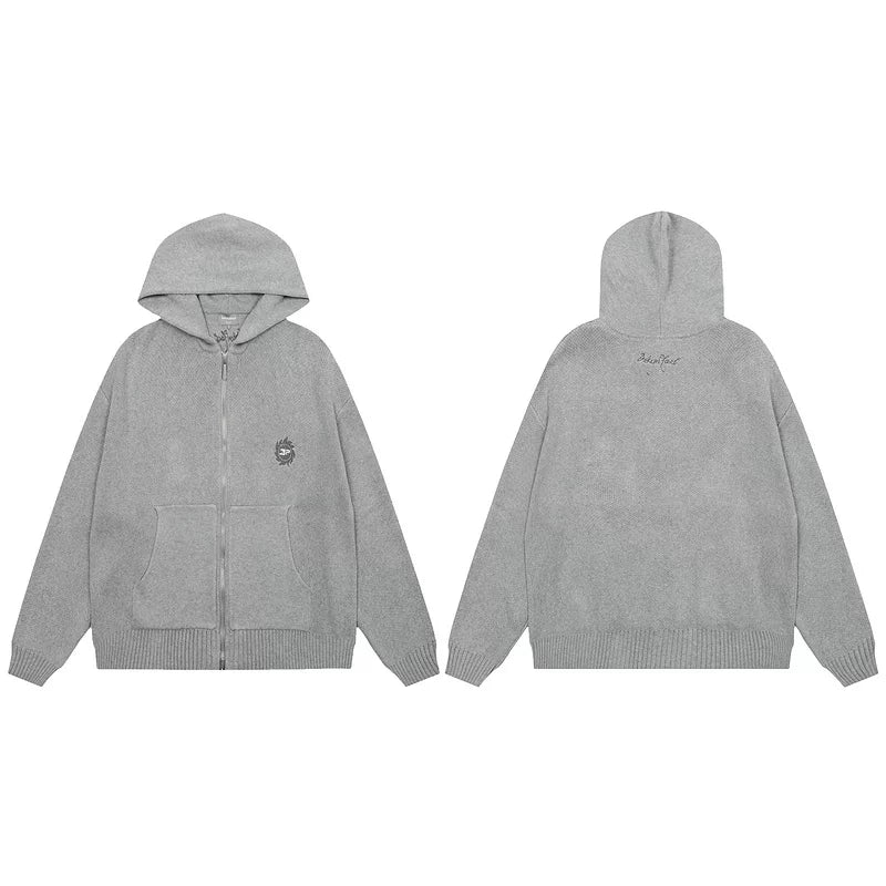 Broken Planet Embroidered Logo Knit Hoodie