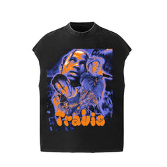 Travis Scott Urban Hip Hop Loose Fit Tank Top