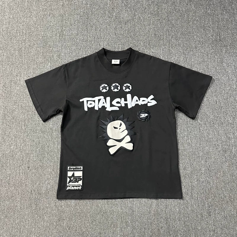 Broken Planet fun foam printed pure cotton short sleeved T-shirt