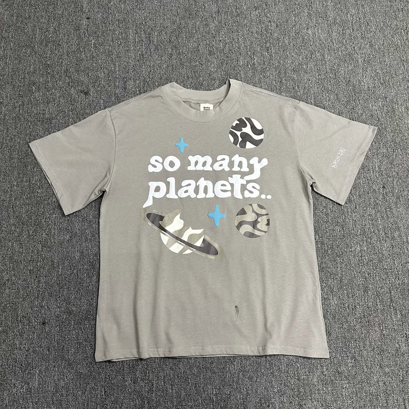 Broken Planet fun foam printed pure cotton short sleeved T-shirt