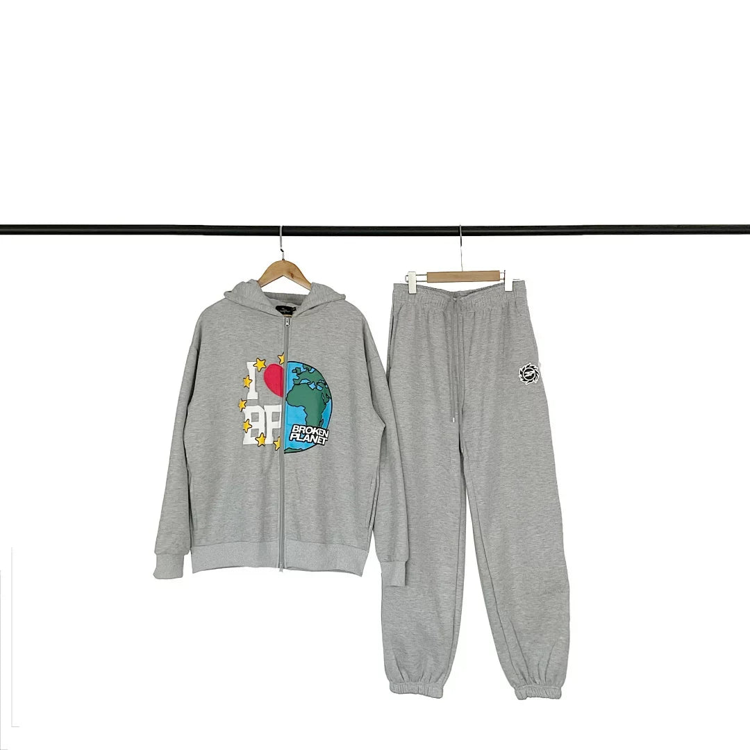 Broken Planet Graphic Streetwear Tracksuit Set