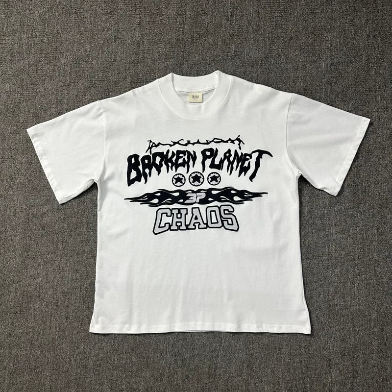 Broken Planet fun foam printed pure cotton short sleeved T-shirt