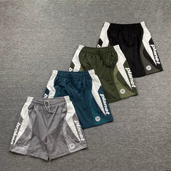 Broken planet European and American high street trendy brand retro letter logo embroidered contrasting woven beach shorts fog
