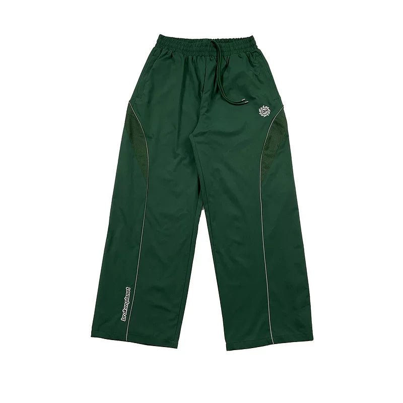 Broken Planet Embroidered Loose Woven Straight Pants