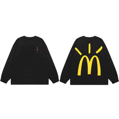 TRAVIS SCOTT McDonald Inspired Lightning Graphic Long Sleeve Tee