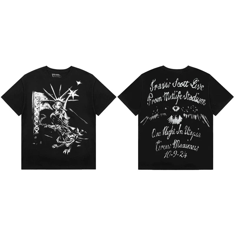 Travis Scott Streetwear Essential Graphic Short Sleeve Tee