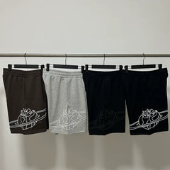 Broken Planet high street summer sports embroidered loose  five quarter pants