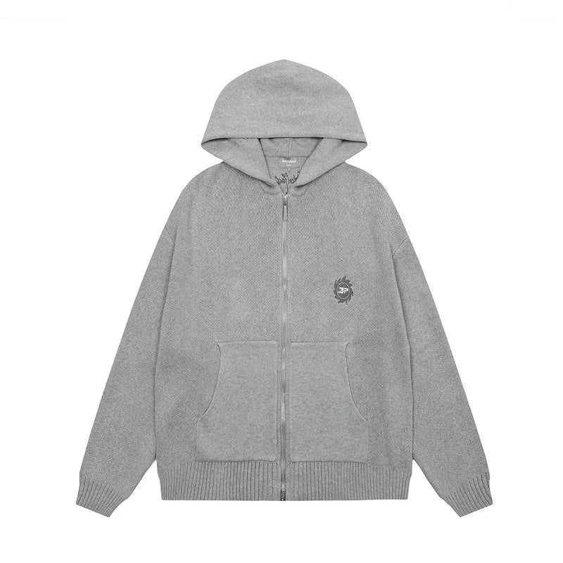 Broken Planet Embroidered Logo Knit Hoodie