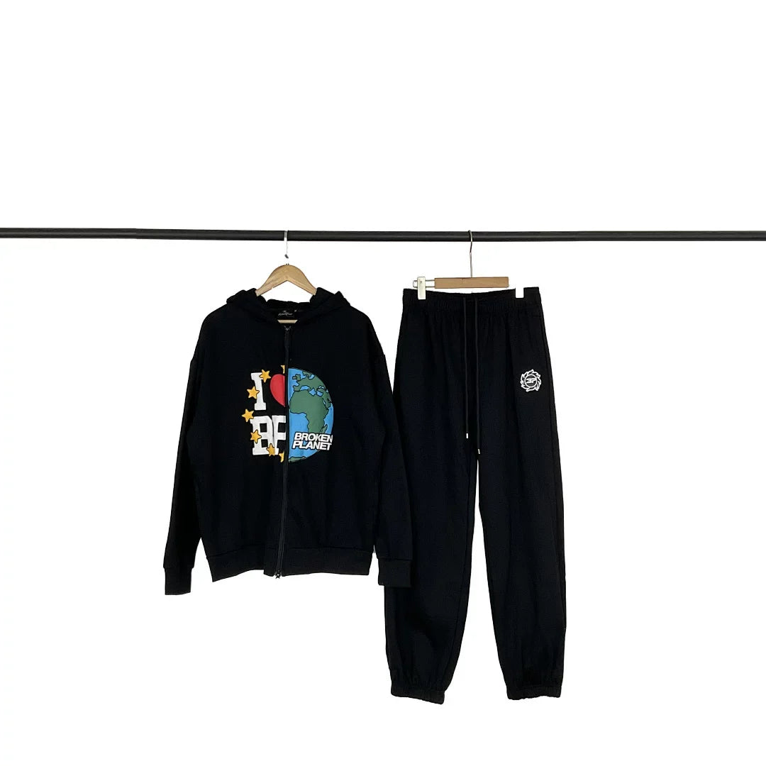 Broken Planet Graphic Streetwear Tracksuit Set