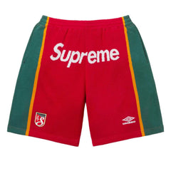 Supreme Collaboration Colorblock Soccer Shorts - Red