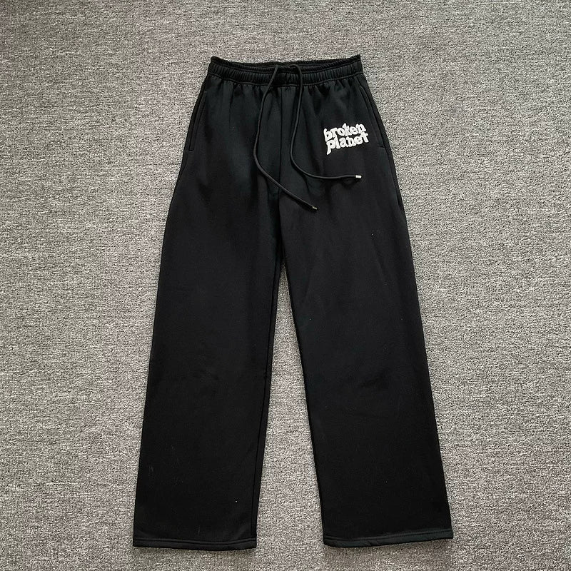 Broken Planet  Printed Loose Straight Pants for Men