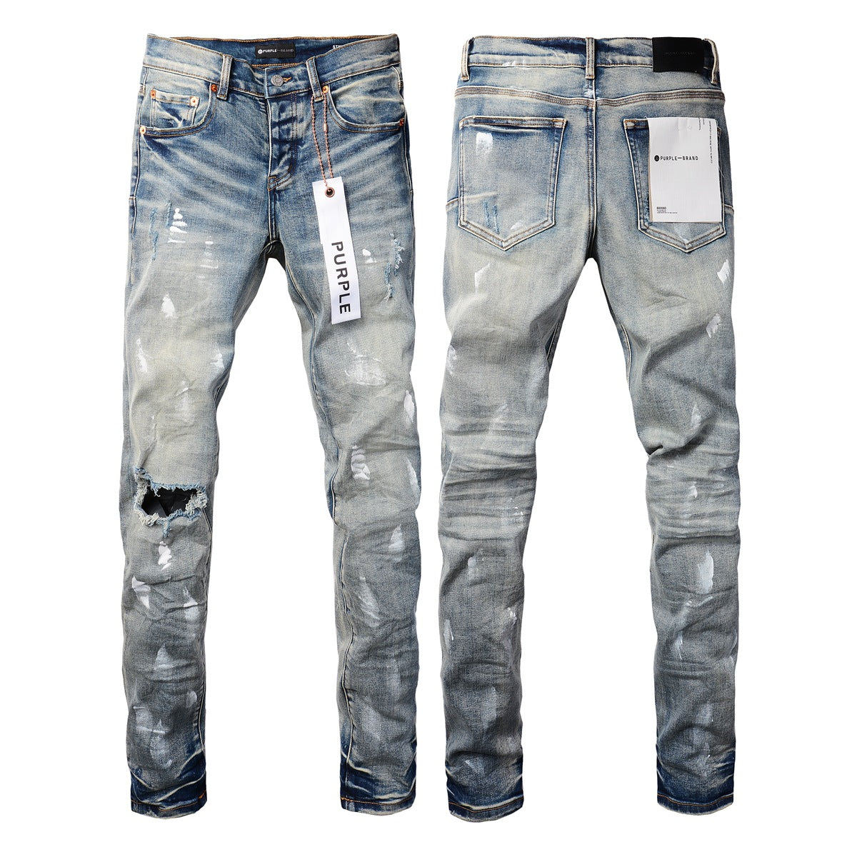 Purple Jeans Designer Women Purple High Street Purple Denim Black Long Mid Pants Hole for Men Purple Jeans 9043