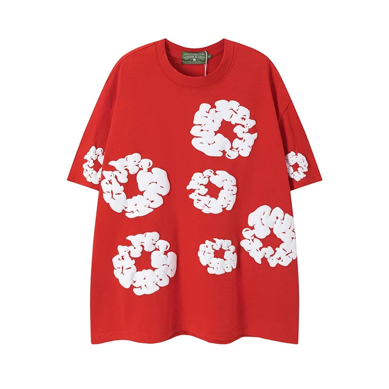 Denim Tears Couple Foam Print Tee Red